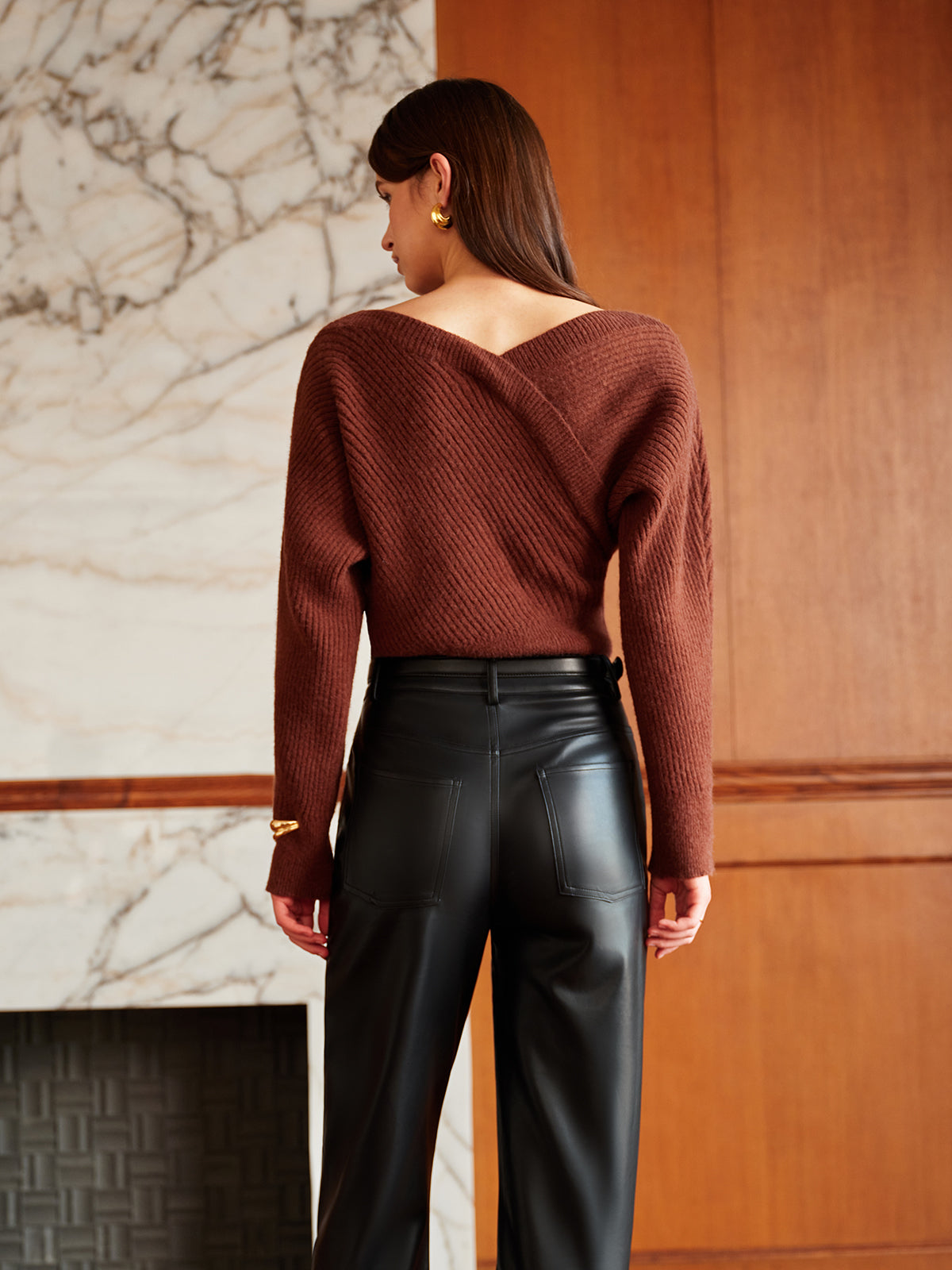 Jersey De Manga Larga Con Diseño Asimétrico Y Detalle Criss-Cross Para Mujer | Ideal Para Uso Diario Y Profesional