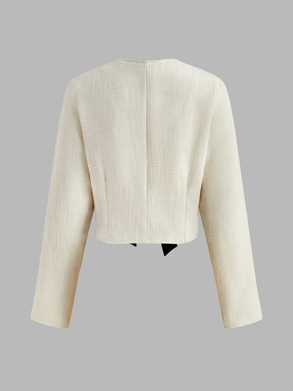 Blazer Abierto con Nudos Decorativos y Corte Estructurado para Personas Adultas | Ideal para Uso Profesional o Formal