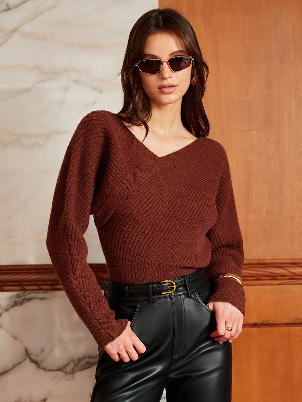 Jersey De Manga Larga Con Diseño Asimétrico Y Detalle Criss-Cross Para Mujer | Ideal Para Uso Diario Y Profesional