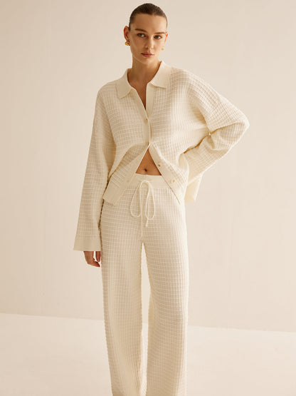 Conjunto De Dos Piezas Con Camisa Abotonada Y Pantalón Amplio Para Adultos | Ideal Para Uso Diario Y Salidas Informales