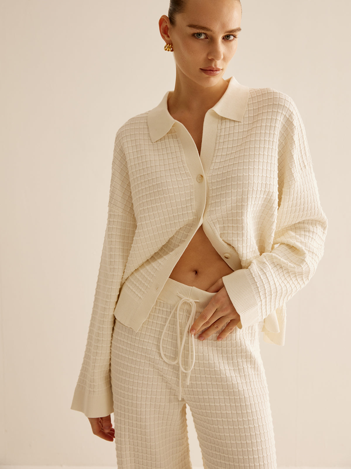 Conjunto De Dos Piezas Con Camisa Abotonada Y Pantalón Amplio Para Adultos | Ideal Para Uso Diario Y Salidas Informales