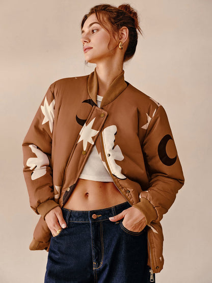 Cazadora Bomber Oversize con Estampado para Mujer | Ideal para Uso Urbano