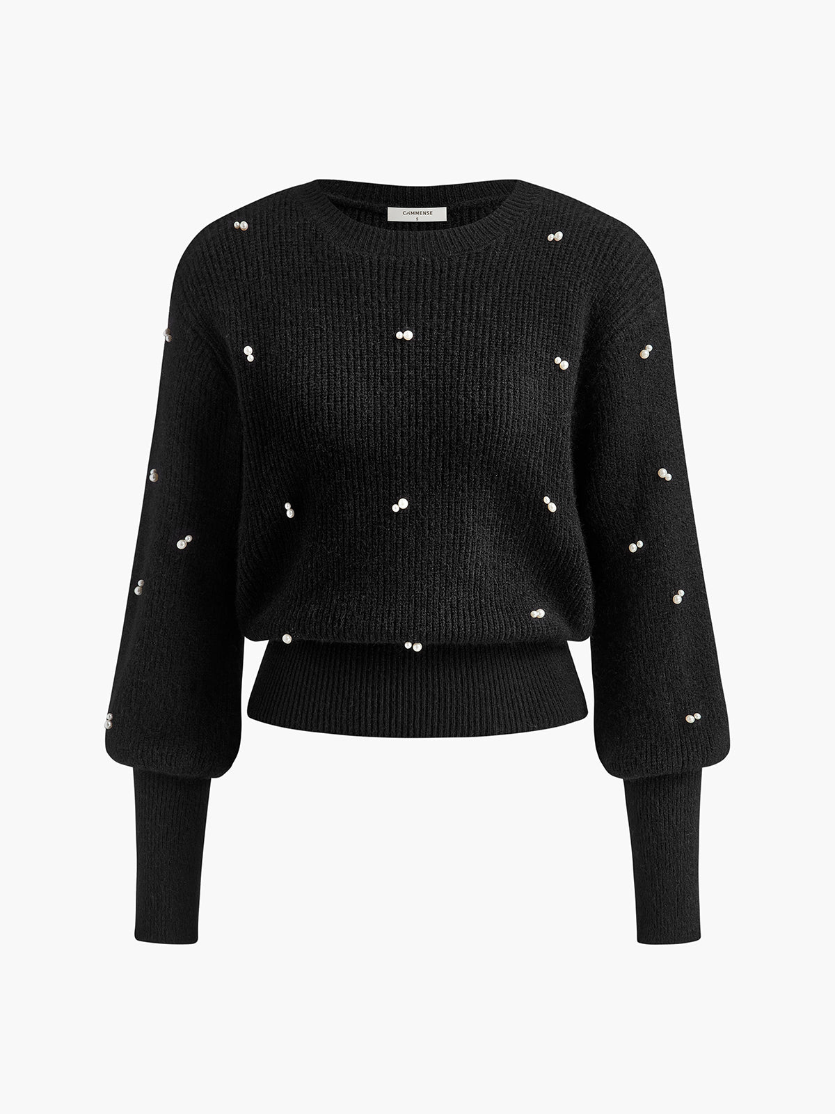 Jersey Con Perlas Decorativas Y Mangas Voluminosas Para Mujer | Ideal Para Uso Diario