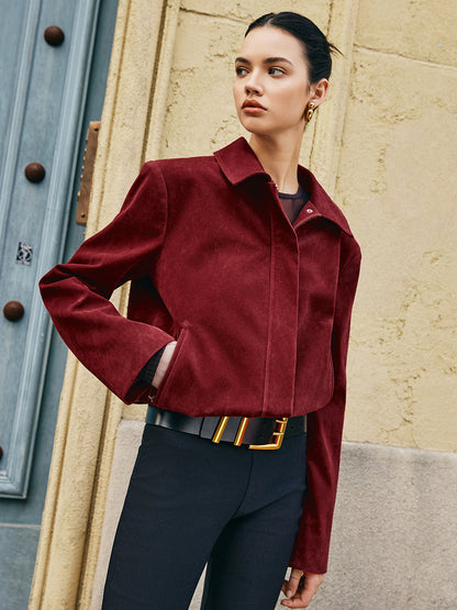 Chaqueta Corta Estructurada Ligeramente Oversize Con Bolsillos Laterales Para Mujer | Ideal Para Uso Diario Y Actividades Urbanas