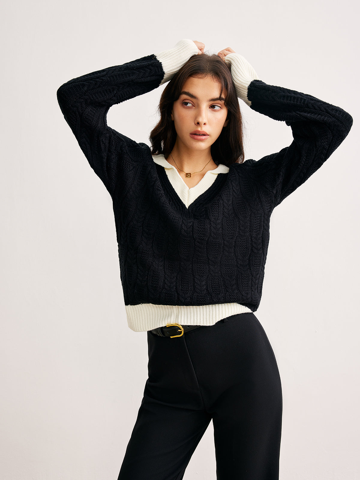 Jersey De Manga Larga Con Cuello En V Para Mujer | Ideal Para Uso Diario Y Superposición