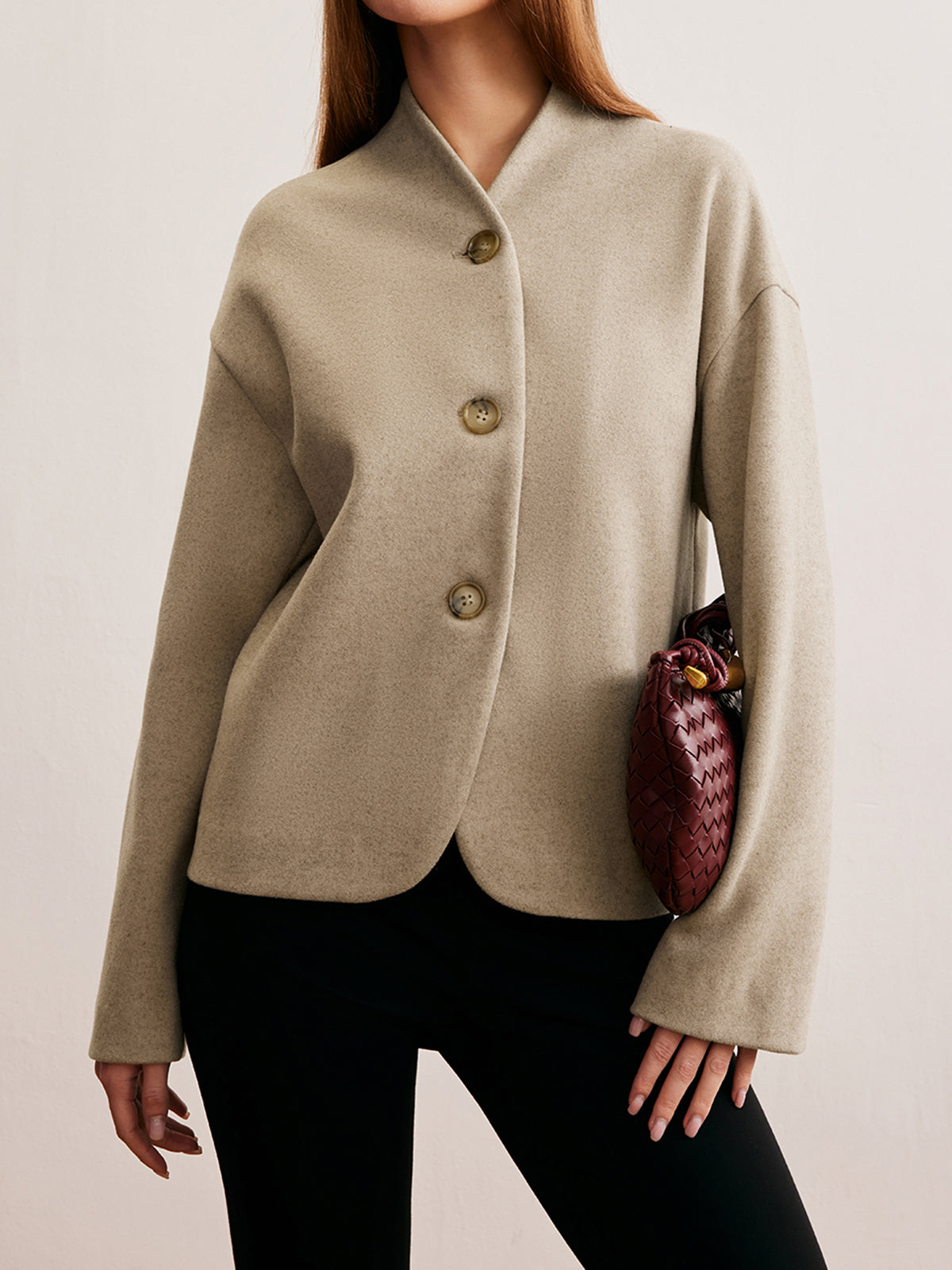 Chaqueta Corta Con Cierre De Tres Botones Y Cuello Estilo Oficial Para Mujer | Ideal Para Entretiempo Y Uso Diario