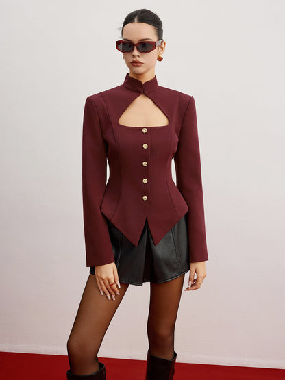 Blazer con Corte Ajustado y Hombreras Integradas para Personas Adultas | Ideal para Uso Profesional y Diario