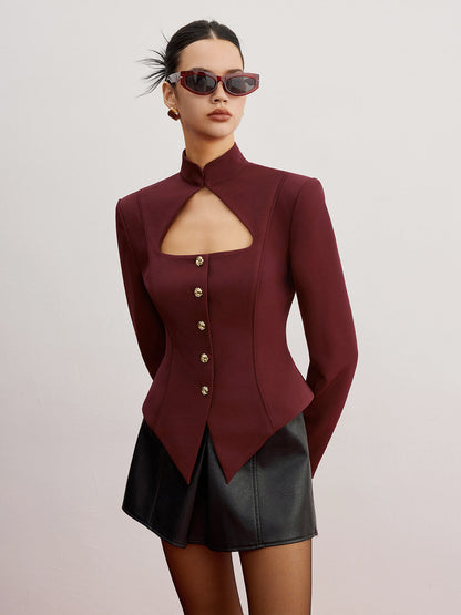 Blazer con Corte Ajustado y Hombreras Integradas para Personas Adultas | Ideal para Uso Profesional y Diario
