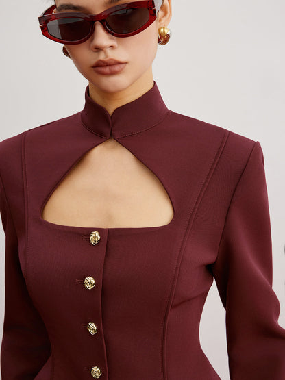 Blazer con Corte Ajustado y Hombreras Integradas para Personas Adultas | Ideal para Uso Profesional y Diario