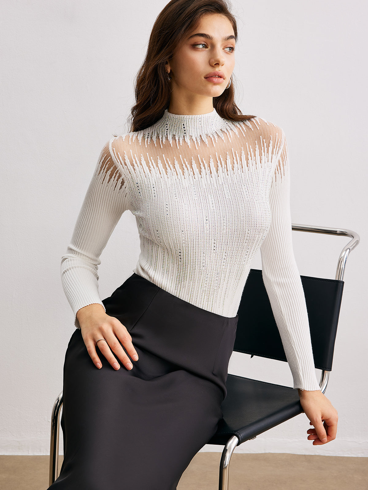 Top Con Cuello Alto Y Detalles Decorativos Para Mujer | Ideal Para Ocasiones Especiales