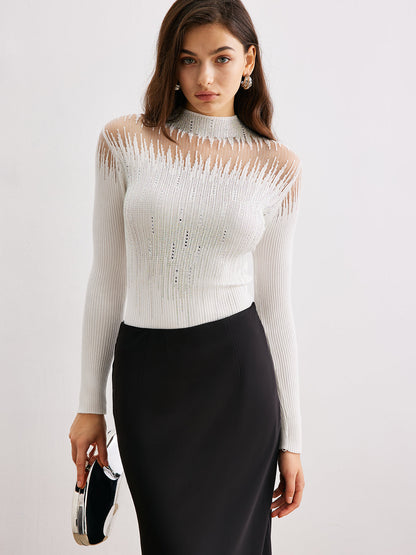 Top Con Cuello Alto Y Detalles Decorativos Para Mujer | Ideal Para Ocasiones Especiales