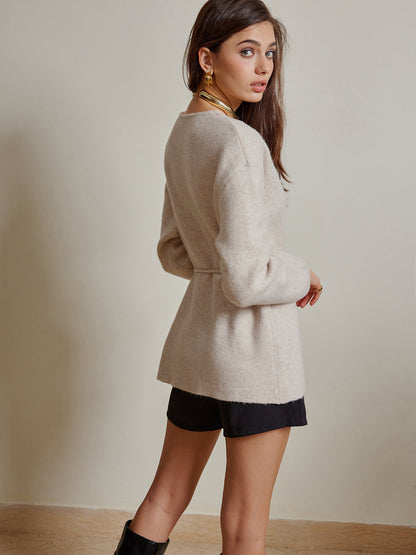 Jersey De Corte Cruzado Con Manga Larga Para Mujer | Ideal Para Uso Diario Y Superposición