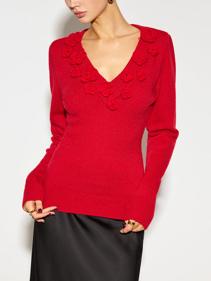 Jersey Con Cuello En V Y Flores En Relieve Para Adultos | Ideal Para Uso Diario E Informal