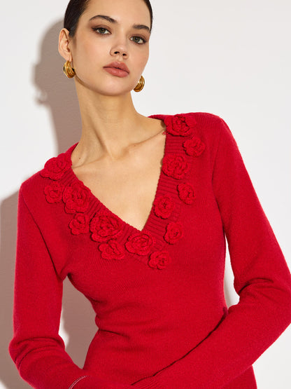 Jersey Con Cuello En V Y Flores En Relieve Para Adultos | Ideal Para Uso Diario E Informal
