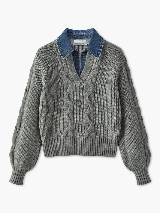 Suéter Con Cuello Tipo Camisa Y Corte Ligeramente Oversize Para Mujer | Ideal Para Uso Diario Y Salidas Informales