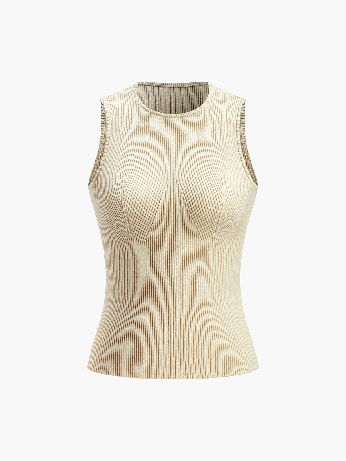 Top Sin Mangas Con Cuello Redondo Y Textura Acanalada Para Mujer | Ideal Para Uso Diario Y Oficina