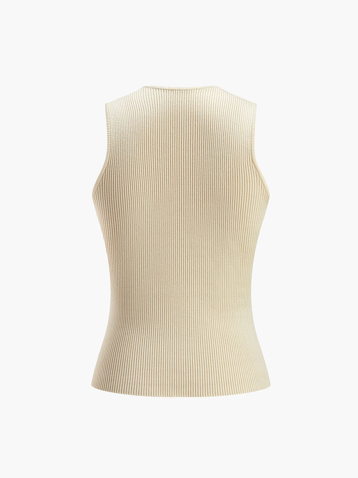 Top Sin Mangas Con Cuello Redondo Y Textura Acanalada Para Mujer | Ideal Para Uso Diario Y Oficina