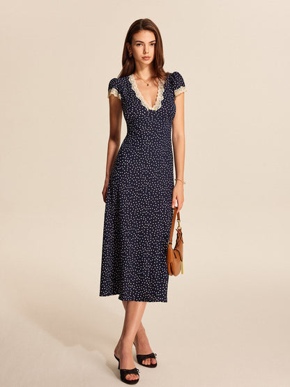 Vestido Midi con Estampado de Lunares para Mujer | Ideal para Salidas de Verano y Citas de Día