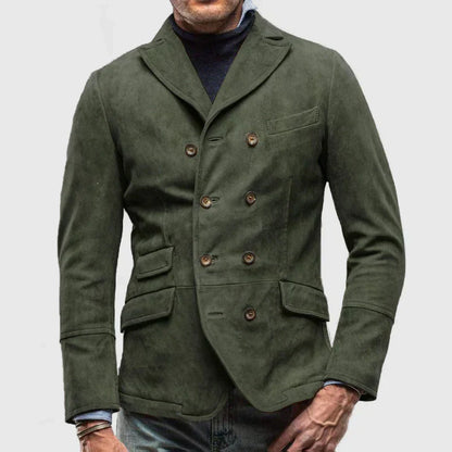 Blazer Cruzado con Cierre de Botones y Corte Recto para Hombre | Ideal para Uso Profesional