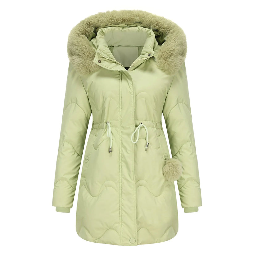 Abrigo De Invierno Acolchado Con Cuello Voluminoso Para Mujer | Ideal Para Temporada Fría