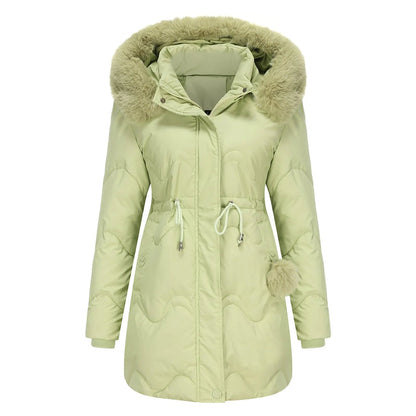 Abrigo De Invierno Acolchado Con Cuello Voluminoso Para Mujer | Ideal Para Temporada Fría