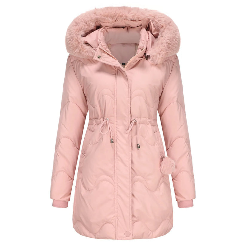 Abrigo De Invierno Acolchado Con Cuello Voluminoso Para Mujer | Ideal Para Temporada Fría