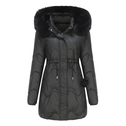 Abrigo De Invierno Acolchado Con Cuello Voluminoso Para Mujer | Ideal Para Temporada Fría