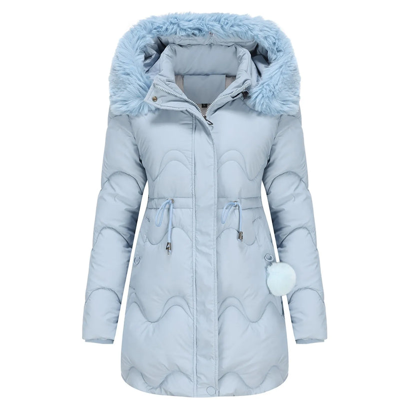 Abrigo De Invierno Acolchado Con Cuello Voluminoso Para Mujer | Ideal Para Temporada Fría