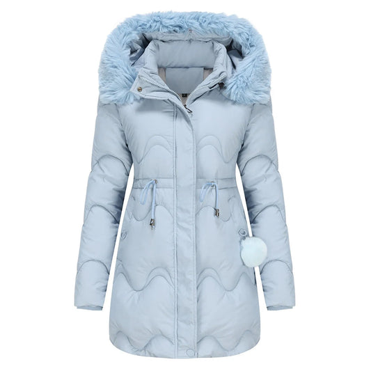 Abrigo De Invierno Acolchado Con Cuello Voluminoso Para Mujer | Ideal Para Temporada Fría