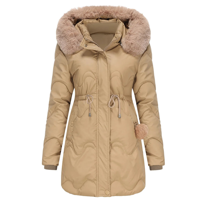 Abrigo De Invierno Acolchado Con Cuello Voluminoso Para Mujer | Ideal Para Temporada Fría