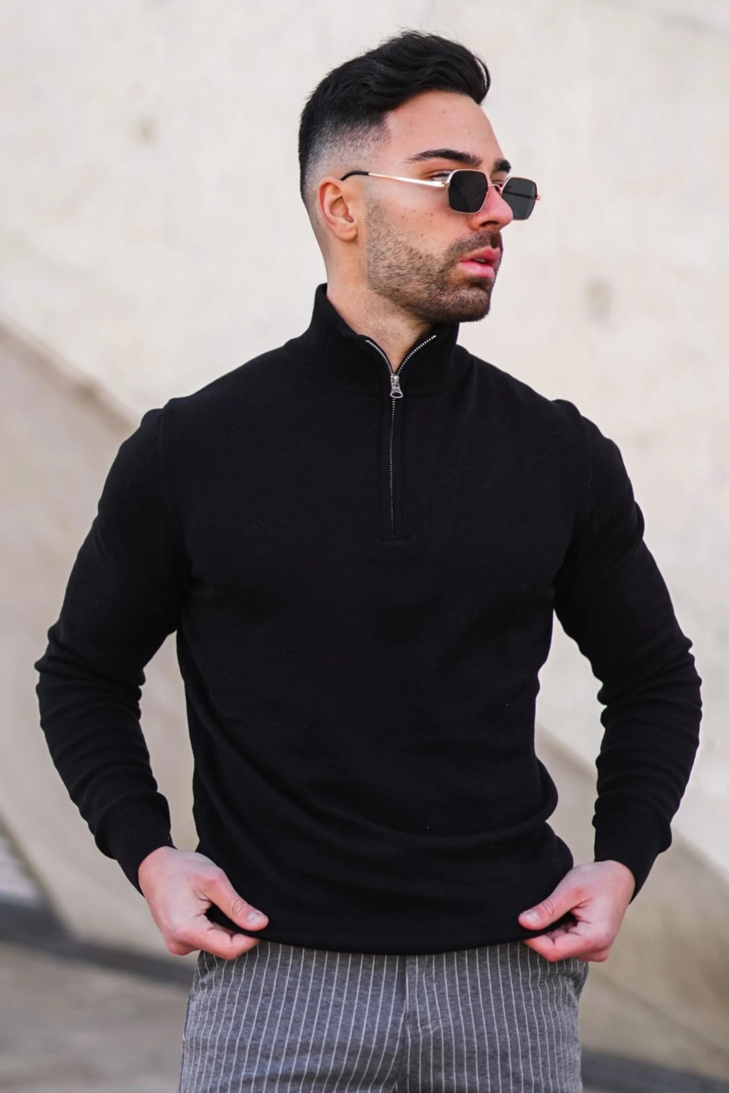 Jersey Con Cuello Alto Y Cremallera Para Hombre | Ideal Para Uso Diario Y Profesional
