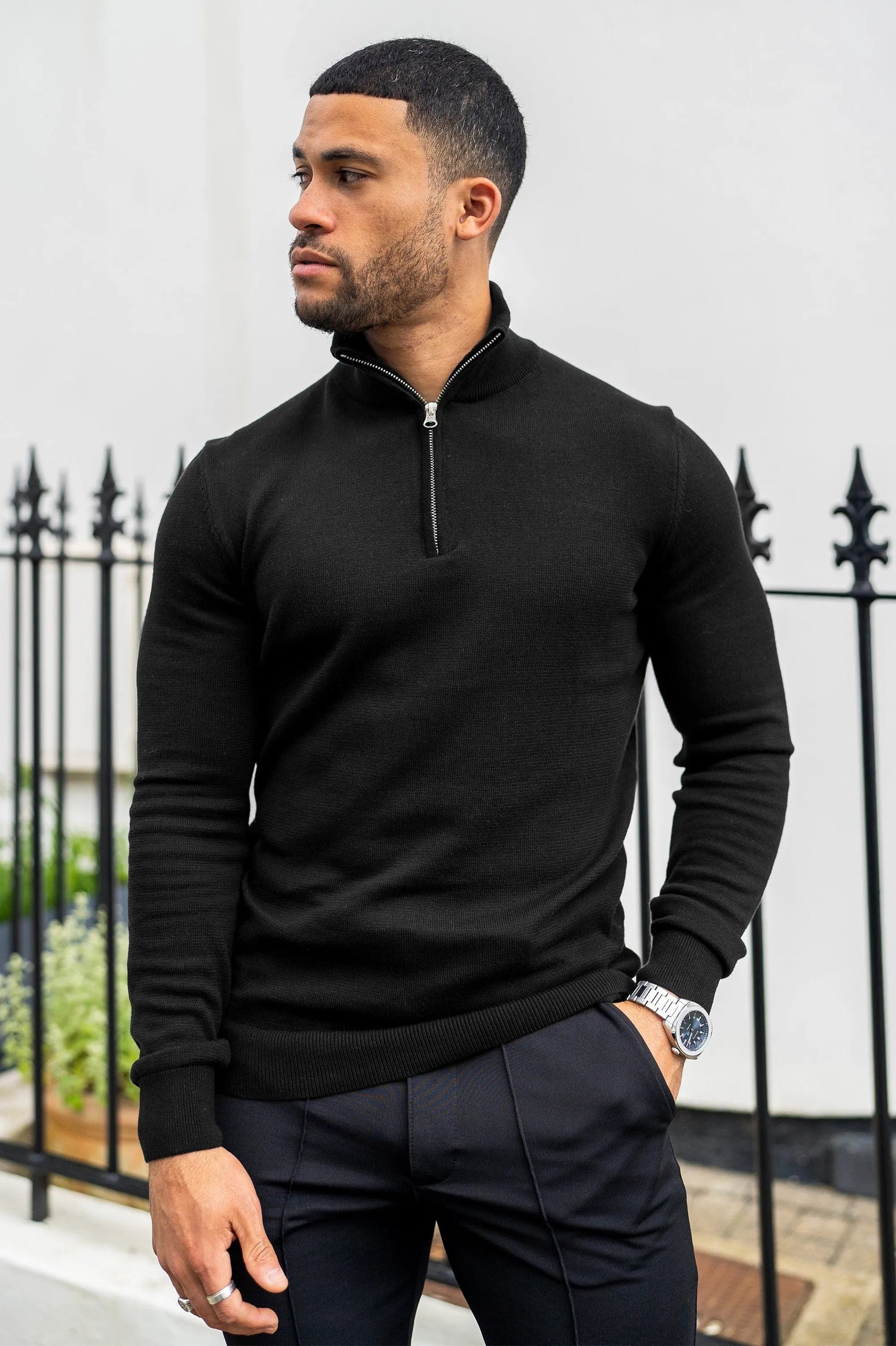 Jersey Con Cuello Alto Y Cremallera Para Hombre | Ideal Para Uso Diario Y Profesional
