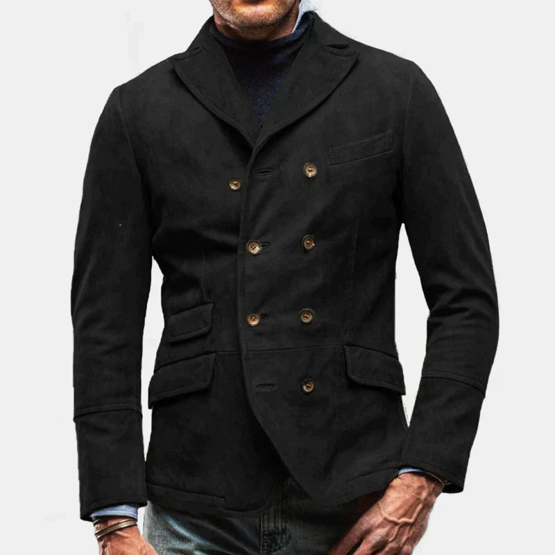 Blazer Cruzado con Cierre de Botones y Corte Recto para Hombre | Ideal para Uso Profesional