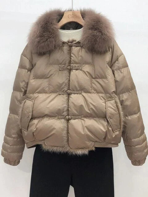 Doudoune Corta con Cierre De Cremallera para Mujer | Ideal para La Temporada Fría
