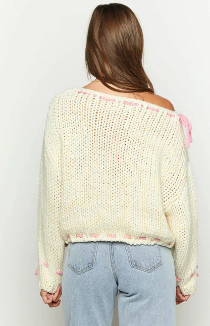 Jersey con Hombro Descubierto y Detalles Decorativos para Mujer | Ideal para Uso Diario o Momentos de Ocio
