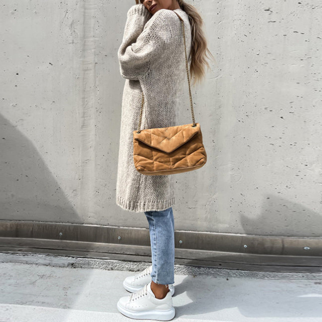 Cárdigan Largo con Corte Recto para Mujer | Ideal para el Invierno