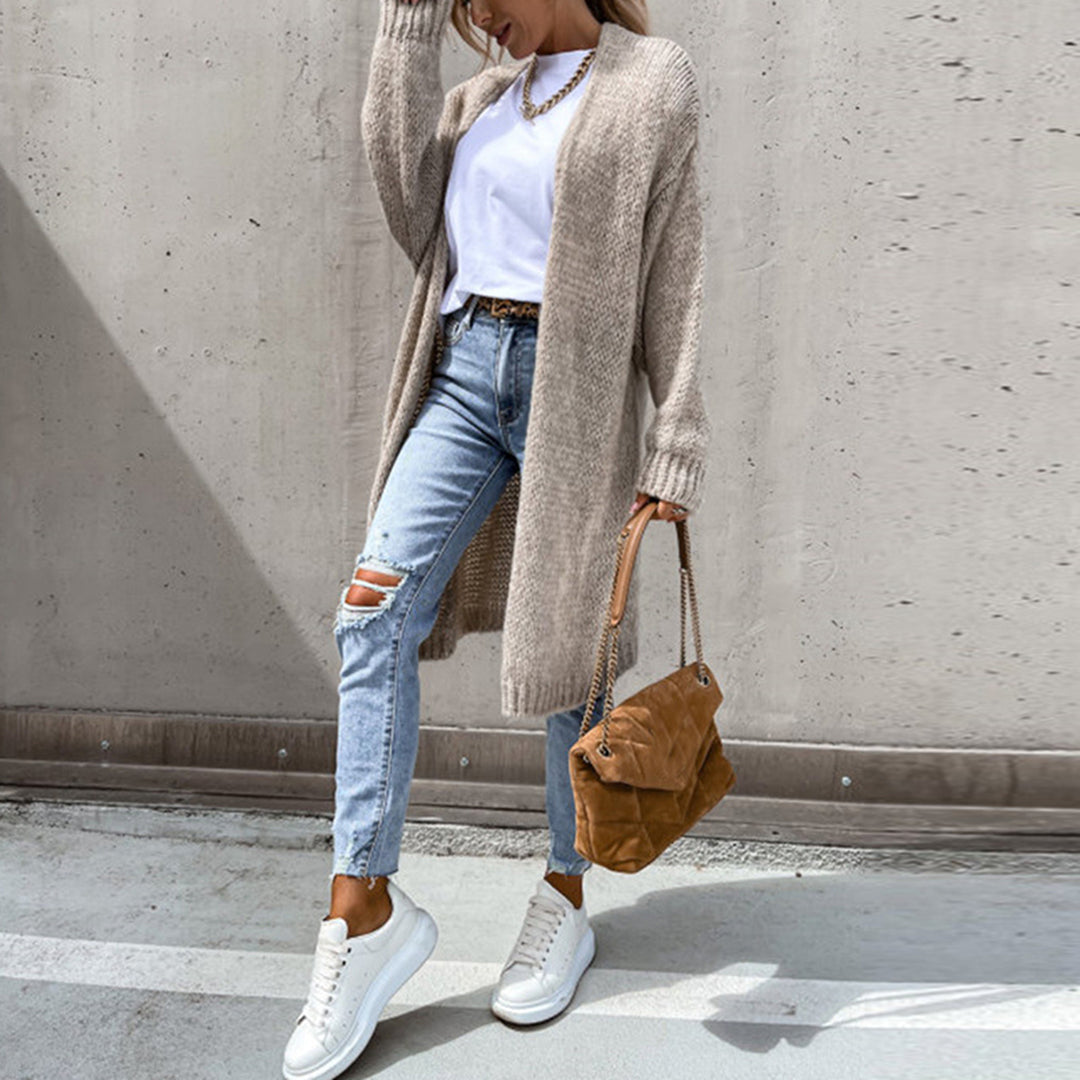 Cárdigan Largo con Corte Recto para Mujer | Ideal para el Invierno