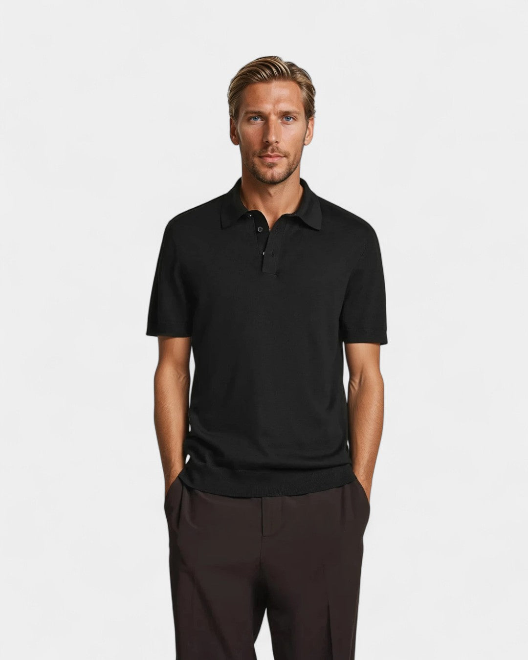 Polo de Manga Corta con Cuello Polo y Tres Botones para Hombres | Ideal para Uso Diario