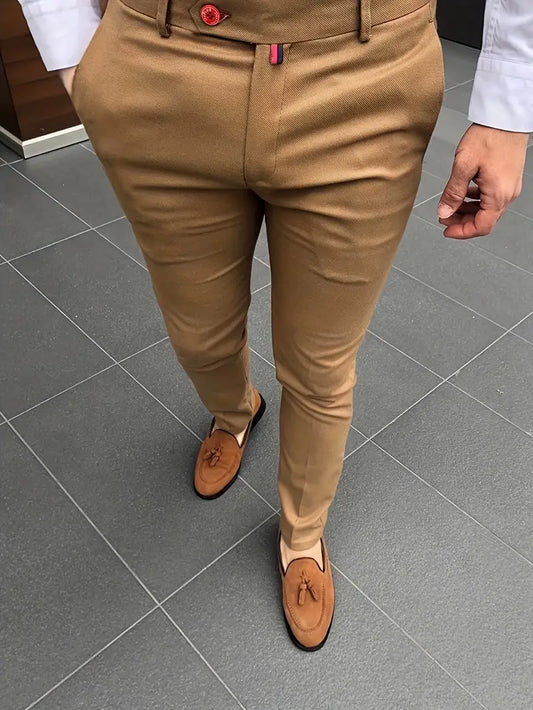 Pantalón De Traje Con Corte Ajustado Para Hombres | Ideal Para Uso Profesional Y Formal