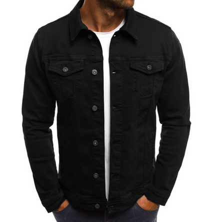 Chaqueta Vaquera con Cierre de Botones y Corte Recto para Hombre | Ideal para Uso Diario