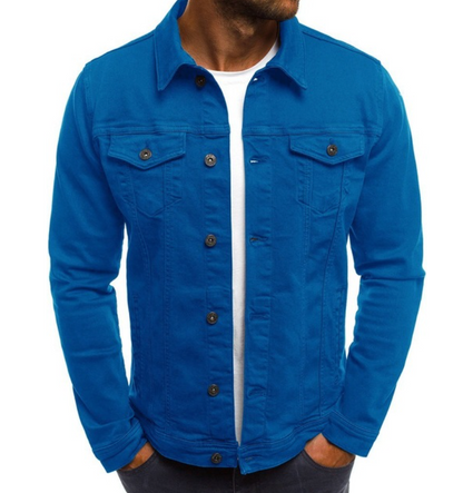 Chaqueta Vaquera con Cierre de Botones y Corte Recto para Hombre | Ideal para Uso Diario