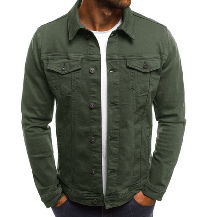 Chaqueta Vaquera con Cierre de Botones y Corte Recto para Hombre | Ideal para Uso Diario