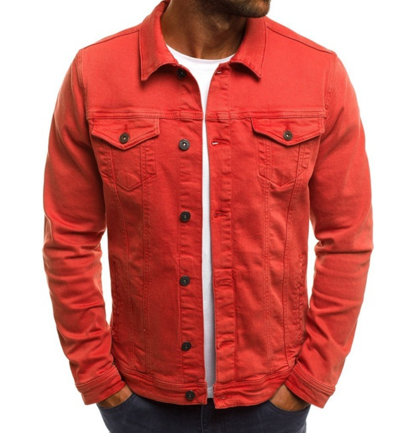 Chaqueta Vaquera con Cierre de Botones y Corte Recto para Hombre | Ideal para Uso Diario