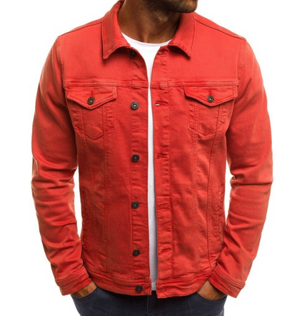 Chaqueta Vaquera con Cierre de Botones y Corte Recto para Hombre | Ideal para Uso Diario