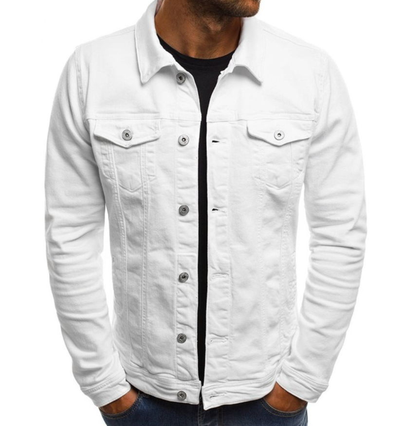 Chaqueta Vaquera con Cierre de Botones y Corte Recto para Hombre | Ideal para Uso Diario