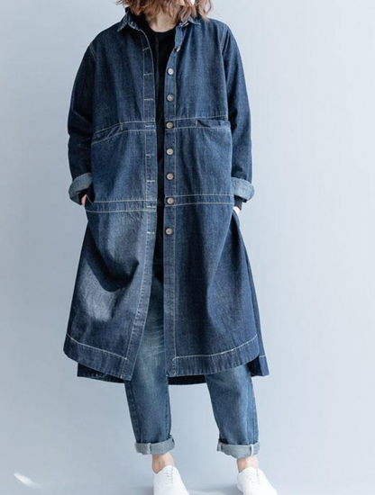 Chaqueta Larga de Diseño Liso para Mujer | Ideal para Otoño e Invierno