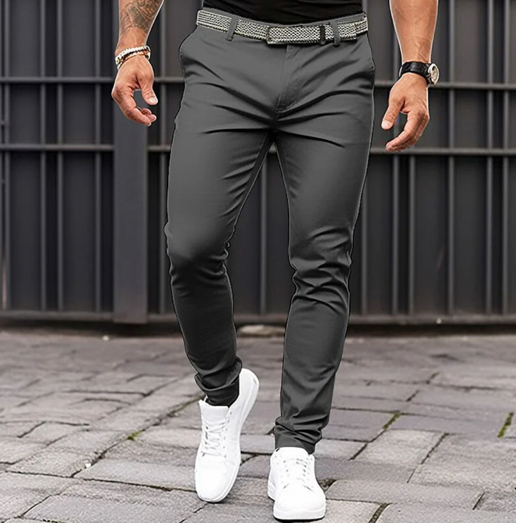 Pantalón Slim Gris Para Hombres | Ideal Para Uso Diario Y Profesional