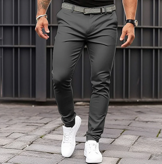 Pantalón Slim Gris Para Hombres | Ideal Para Uso Diario Y Profesional