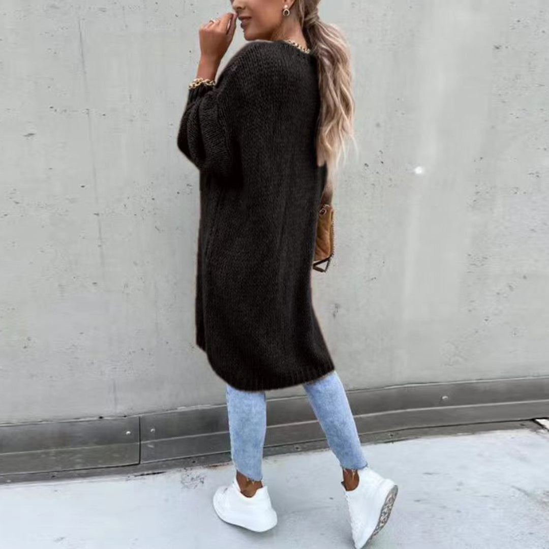 Cárdigan Largo con Corte Recto para Mujer | Ideal para el Invierno