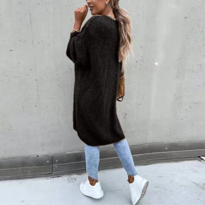 Cárdigan Largo con Corte Recto para Mujer | Ideal para el Invierno
